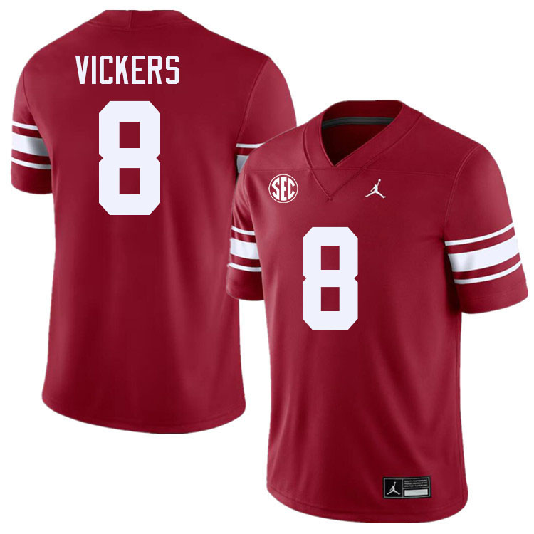 Men #8 Makari Vickers Oklahoma Sooners 2024 SEC Conference College Football Jerseys-Throwback